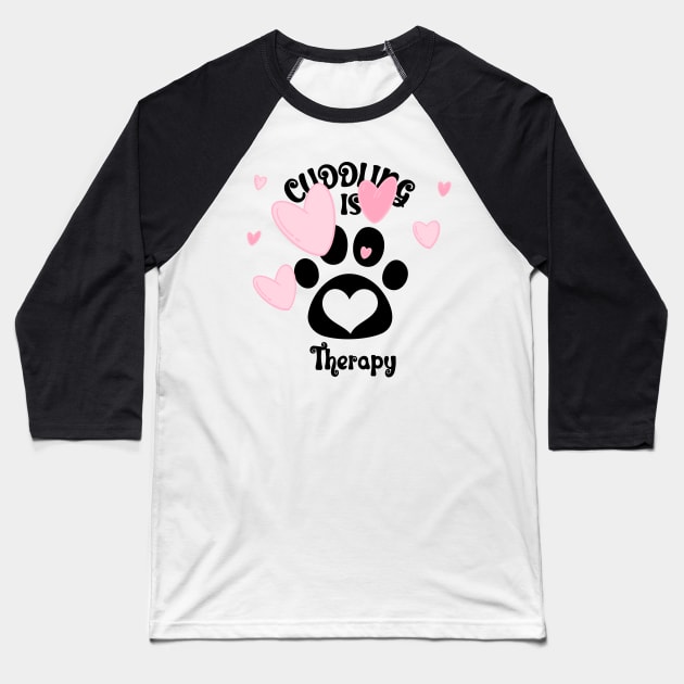 Cuddling Is My Therapy Baseball T-Shirt by NICHE&NICHE